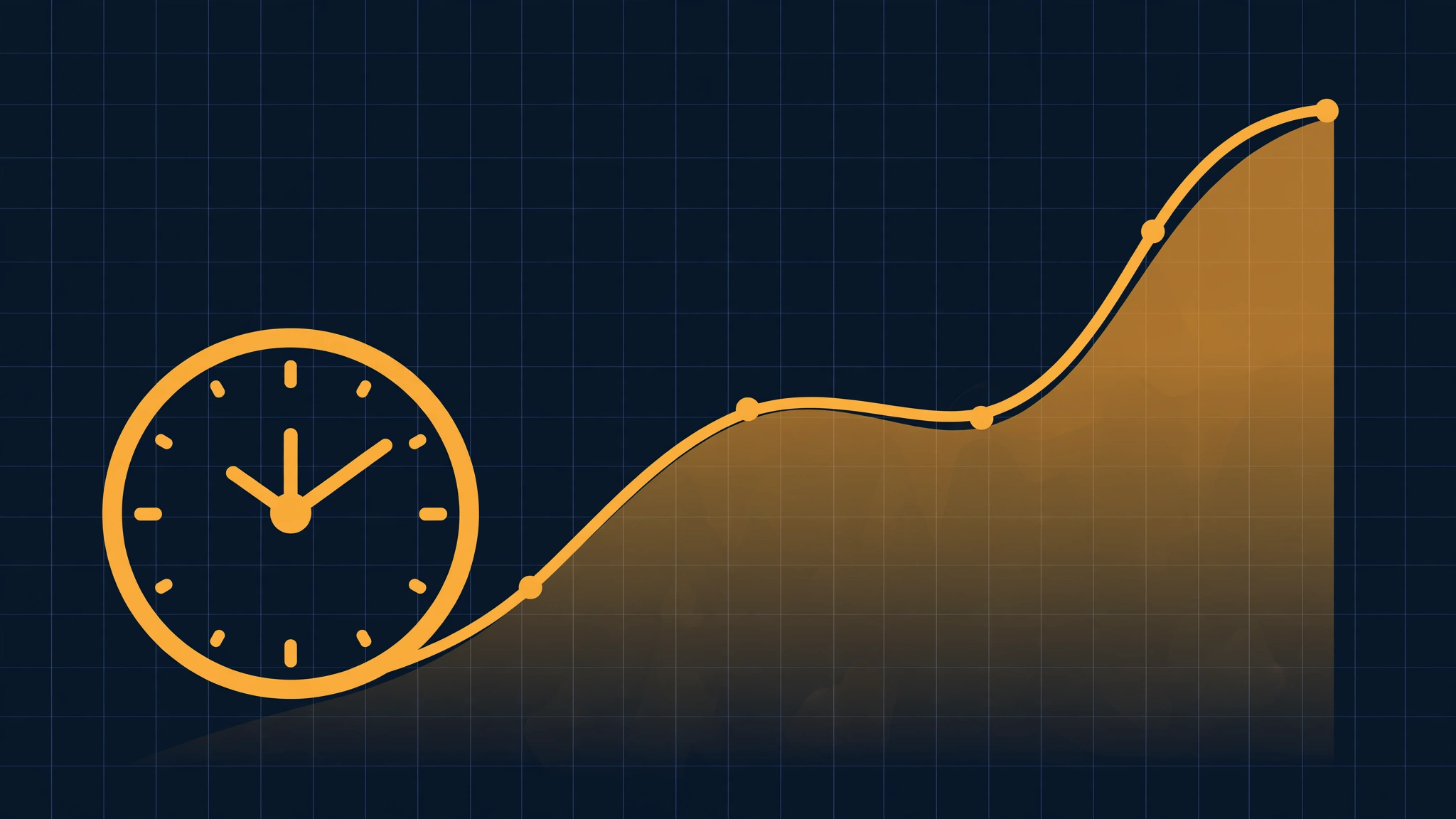 How Long Does SEO Take for a UK Small Business in 2026? Illustration of a clock and a rising growth chart representing realistic SEO timelines for UK small businesses