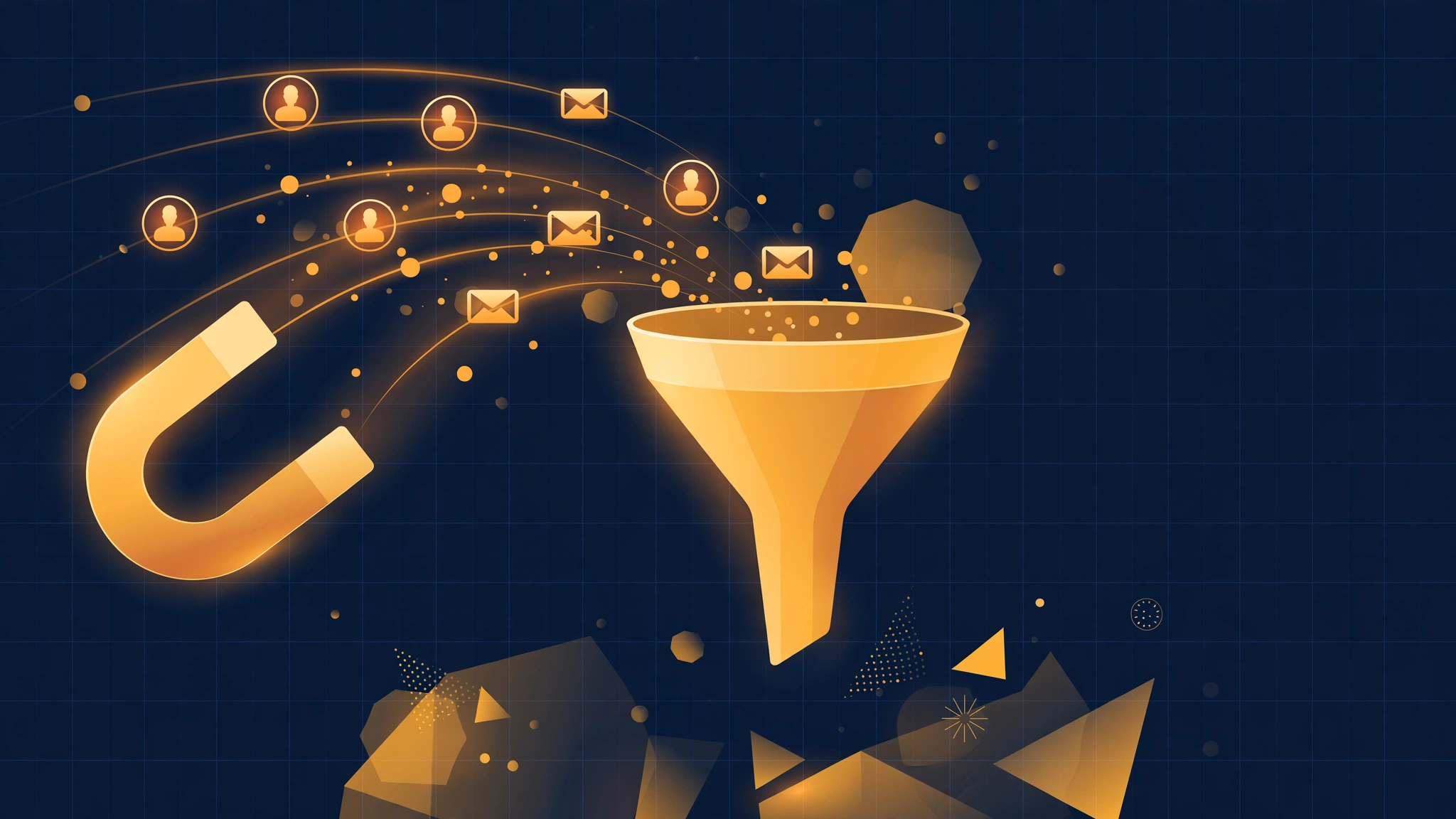 How to Get More Leads for Your UK Small Business in 2026 (Without Relying on Paid Ads) Lead generation for UK small businesses — magnet attracting enquiries into a funnel