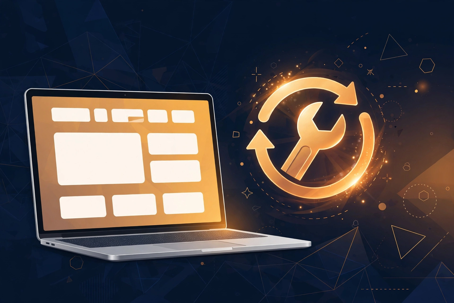 10 Signs Your UK Small Business Website Needs a Redesign in 2026 Laptop with a website layout and a refresh symbol, representing a small business website redesign